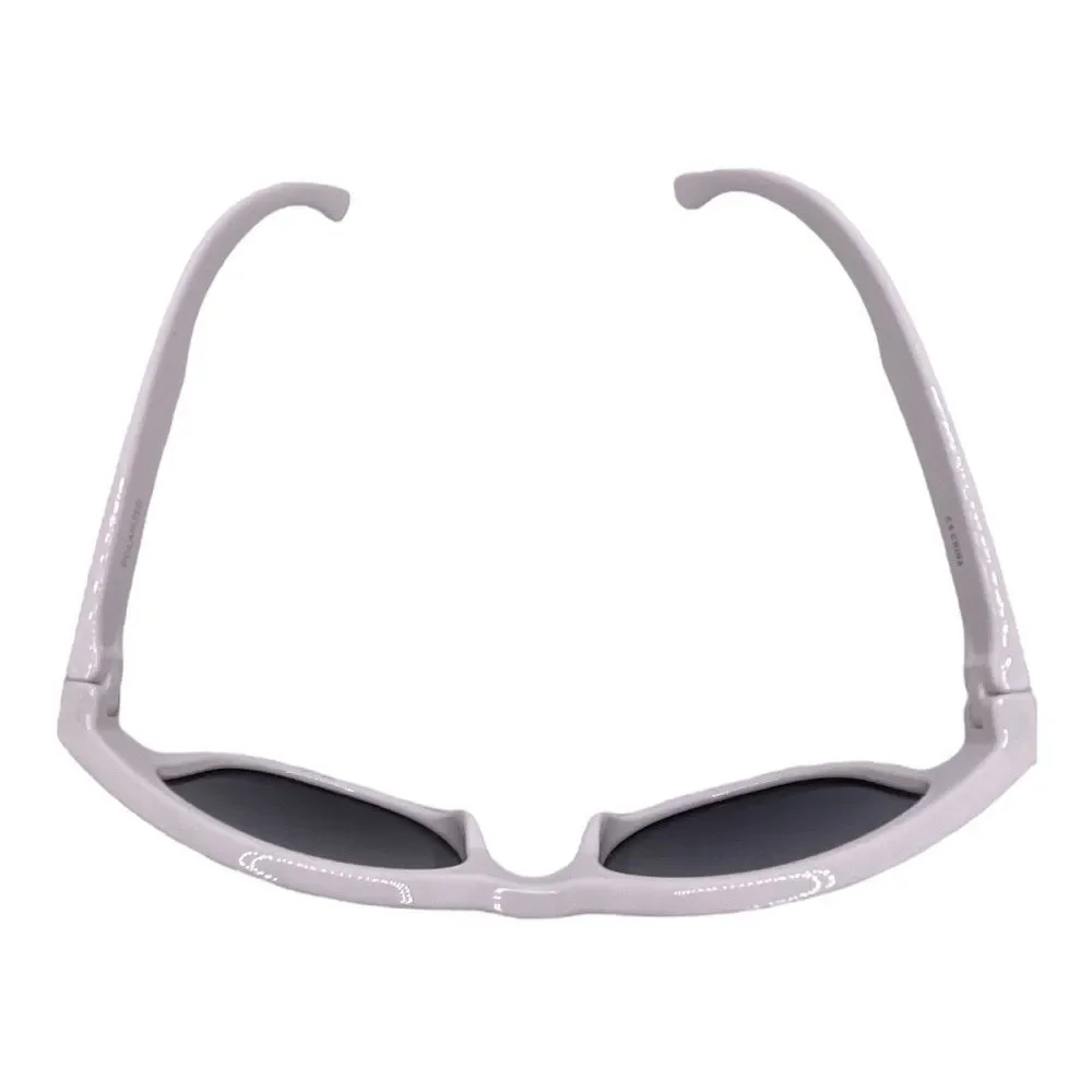 Wee Farers White Polarized Sunglasses with Mirrored Pink Lens